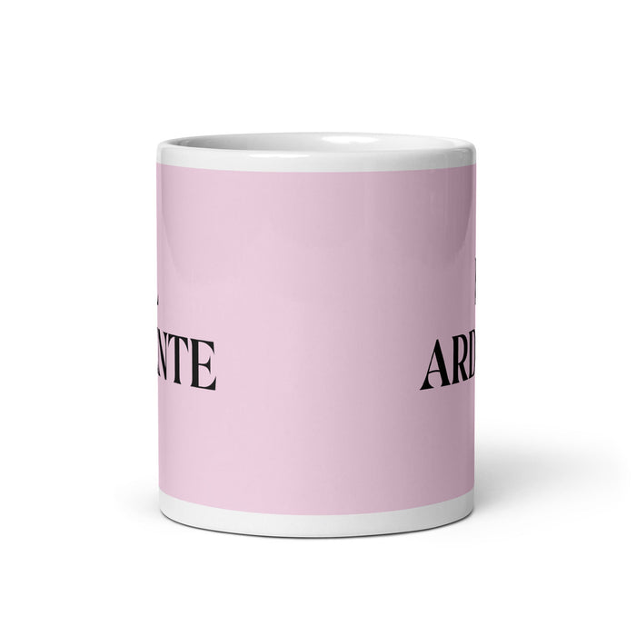 El Ardiente The Fiery One Funny Home Office Work Coffee Mug Mexican Spanish Pride Gift White Glossy Cup Light Pink Card Mug Mexicada