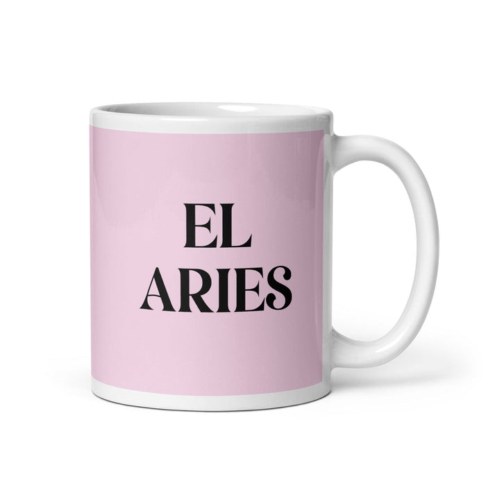 El Aries The Aries Funny Home Office Work Coffee Mug Mexican Spanish Pride Gift White Glossy Cup Light Pink Card Mug Mexicada 11 oz