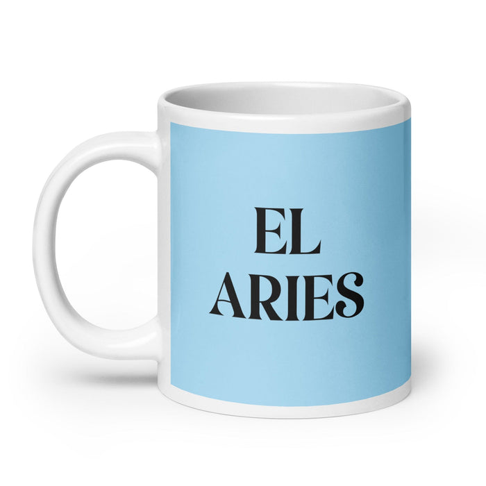 El Aries The Aries Funny Home Office Work Coffee Mug Mexican Spanish Pride Gift White Glossy Cup Sky Blue Card Mug Mexicada