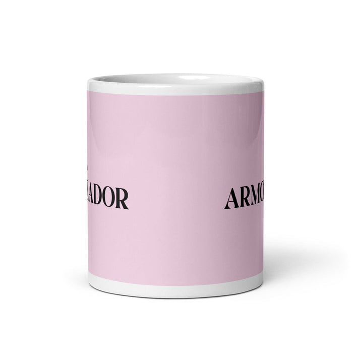 El Armonizador The Harmonizer Funny Home Office Work Coffee Mug Mexican Spanish Pride Gift White Glossy Cup Light Pink Card Mug Mexicada