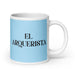 El Arquerista The Archer Funny Home Office Work Coffee Mug Mexican Spanish Pride Gift White Glossy Cup Sky Blue Card Mug Mexicada 20 oz