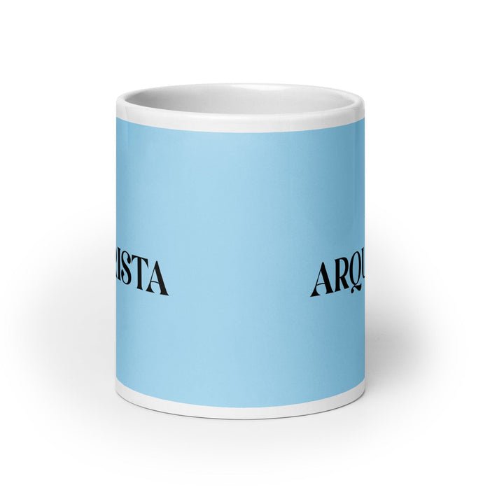 El Arquerista The Archer Funny Home Office Work Coffee Mug Mexican Spanish Pride Gift White Glossy Cup Sky Blue Card Mug Mexicada