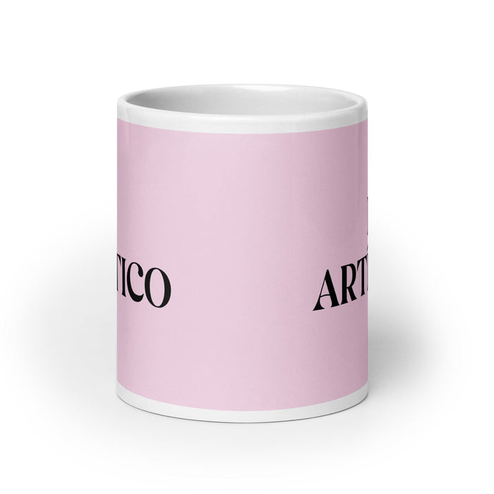 El Artístico The Artistic One Funny Home Office Work Coffee Mug Mexican Spanish Pride Gift White Glossy Cup Light Pink Card Mug Mexicada