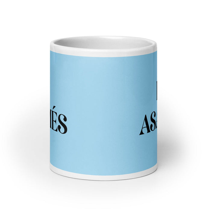 El Asamés The Assamese Funny Home Office Work Coffee Mug Mexican Spanish Pride Gift White Glossy Cup Sky Blue Card Mug Mexicada