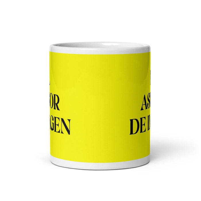 El Asesor De Imagen The Image Consultant Funny Home Office Work Coffee Mug Mexican Spanish Pride Gift White Glossy Cup Yellow Card Mug Mexicada