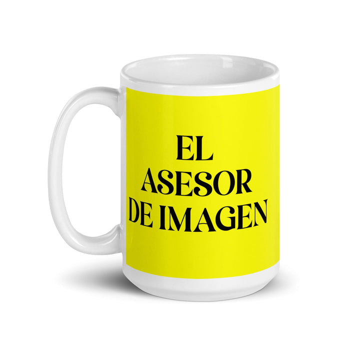 El Asesor De Imagen The Image Consultant Funny Home Office Work Coffee Mug Mexican Spanish Pride Gift White Glossy Cup Yellow Card Mug Mexicada