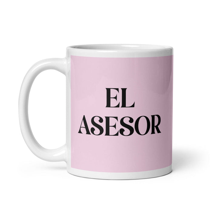 El Asesor The Advisor Funny Home Office Work Coffee Mug Mexican Spanish Pride Gift White Glossy Cup Light Pink Card Mug Mexicada