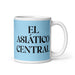 El Asiático Central The Central Asian Funny Home Office Work Coffee Mug Mexican Spanish Pride Gift White Glossy Cup Sky Blue Card Mug Mexicada 11 oz