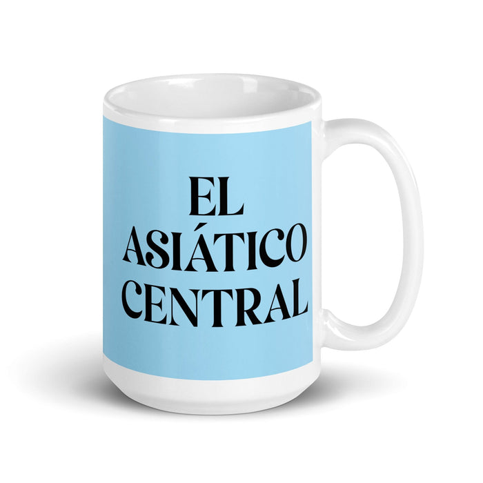 El Asiático Central The Central Asian Funny Home Office Work Coffee Mug Mexican Spanish Pride Gift White Glossy Cup Sky Blue Card Mug Mexicada 15 oz