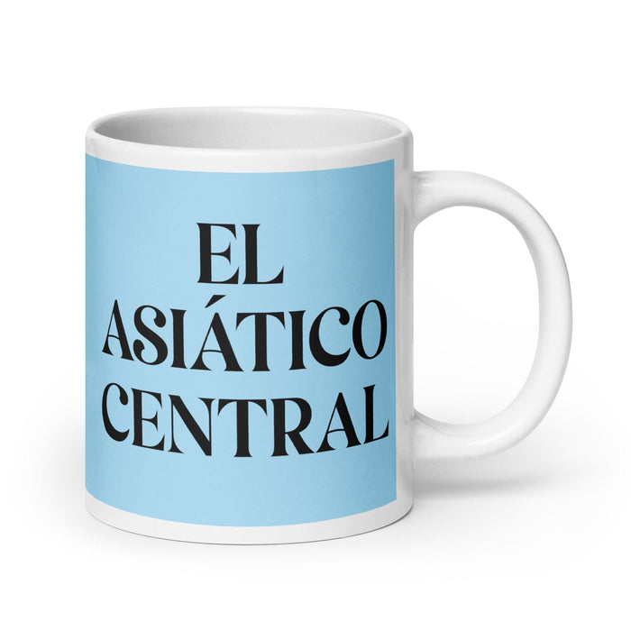 El Asiático Central The Central Asian Funny Home Office Work Coffee Mug Mexican Spanish Pride Gift White Glossy Cup Sky Blue Card Mug Mexicada 20 oz