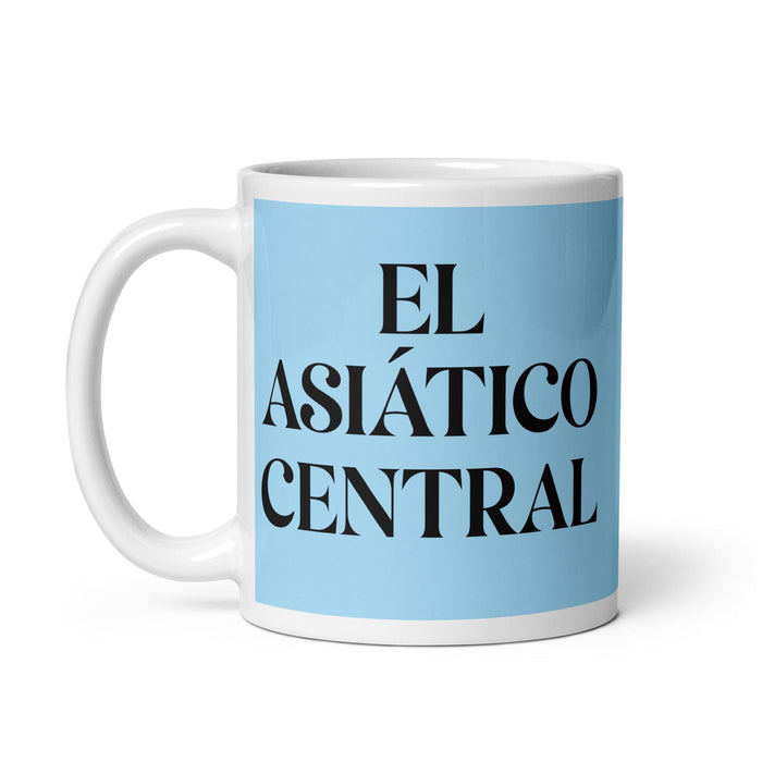 El Asiático Central The Central Asian Funny Home Office Work Coffee Mug Mexican Spanish Pride Gift White Glossy Cup Sky Blue Card Mug Mexicada