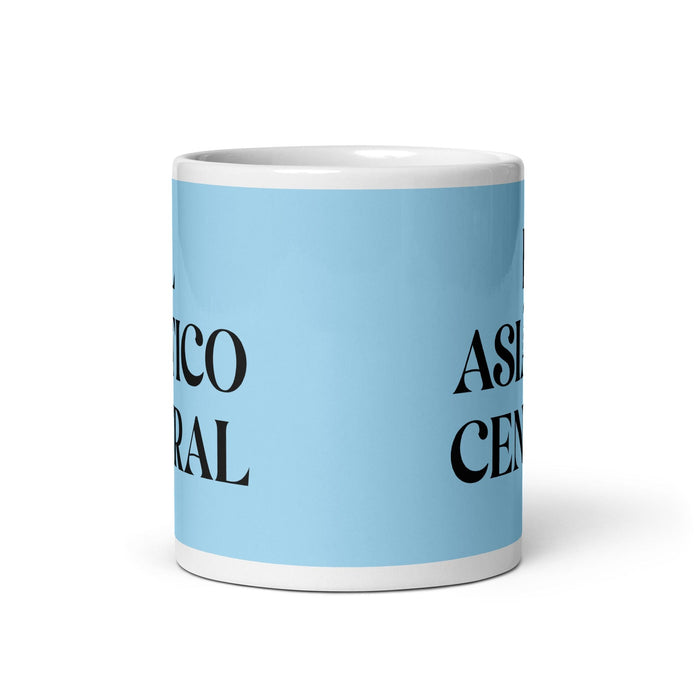 El Asiático Central The Central Asian Funny Home Office Work Coffee Mug Mexican Spanish Pride Gift White Glossy Cup Sky Blue Card Mug Mexicada