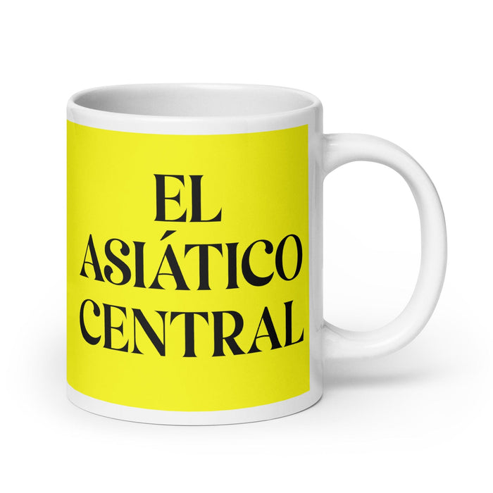 El Asiático Central The Central Asian Funny Home Office Work Coffee Mug Mexican Spanish Pride Gift White Glossy Cup Yellow Card Mug Mexicada 20 oz