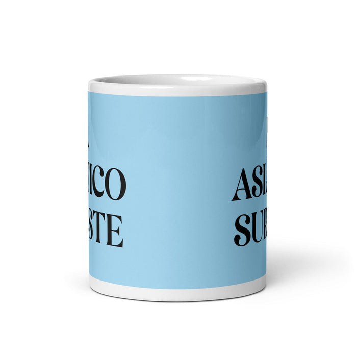 El Asiático Sureste The Southeast Asian Funny Home Office Work Coffee Mug Mexican Spanish Pride Gift White Glossy Cup Sky Blue Card Mug Mexicada