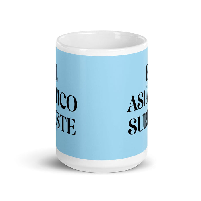 El Asiático Sureste The Southeast Asian Funny Home Office Work Coffee Mug Mexican Spanish Pride Gift White Glossy Cup Sky Blue Card Mug Mexicada