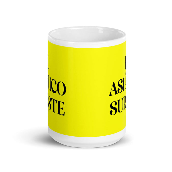 El Asiático Sureste The Southeast Asian Funny Home Office Work Coffee Mug Mexican Spanish Pride Gift White Glossy Cup Yellow Card Mug Mexicada