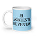 El Asistente De Ventas The Sales Assistant Funny Home Office Work Coffee Mug Mexican Spanish Pride Gift White Glossy Cup Sky Blue Card Mug Mexicada