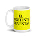 El Asistente De Ventas The Sales Assistant Funny Home Office Work Coffee Mug Mexican Spanish Pride Gift White Glossy Cup Yellow Card Mug Mexicada