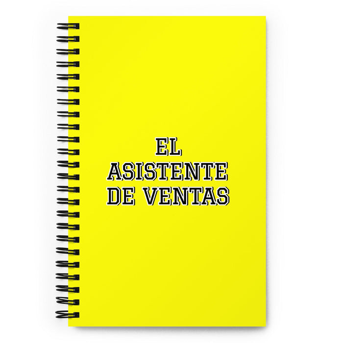 El Asistente De Ventas The Sales Assistant | Yellow Spiral Notebook, 140 Dotted Sheets | Funny Gift Idea Home Office Work | Mexican Spanish Pride Gift Mexicada