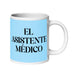 El Asistente Médico The Medical Assistant Funny Home Office Work Coffee Mug Mexican Spanish Pride Gift White Glossy Cup Sky Blue Card Mug Mexicada 20 oz