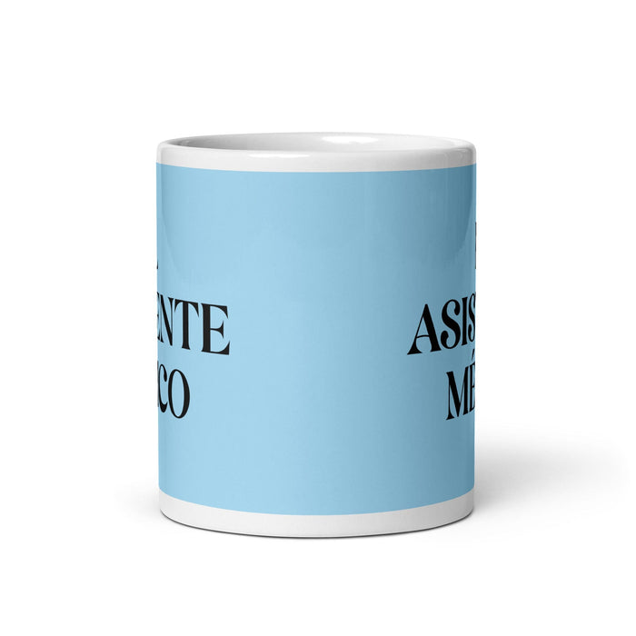 El Asistente Médico The Medical Assistant Funny Home Office Work Coffee Mug Mexican Spanish Pride Gift White Glossy Cup Sky Blue Card Mug Mexicada