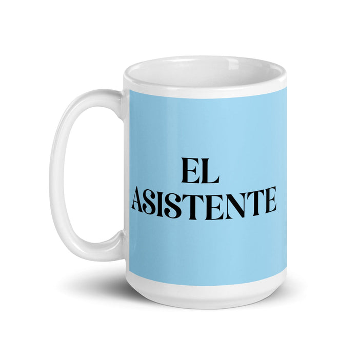 El Asistente The Assistant Funny Home Office Work Coffee Mug Mexican Spanish Pride Gift White Glossy Cup Sky Blue Card Mug Mexicada