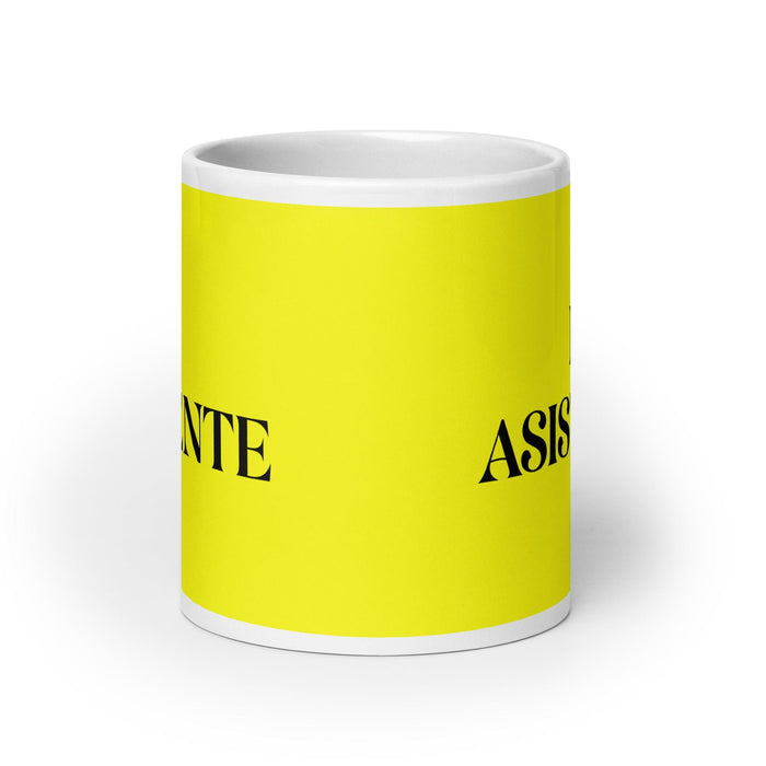 El Asistente The Assistant Funny Home Office Work Coffee Mug Mexican Spanish Pride Gift White Glossy Cup Yellow Card Mug Mexicada