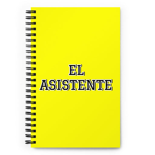 El Asistente The Assistant | Yellow Spiral Notebook, 140 Dotted Sheets | Funny Gift Idea Home Office Work | Mexican Spanish Pride Gift Mexicada