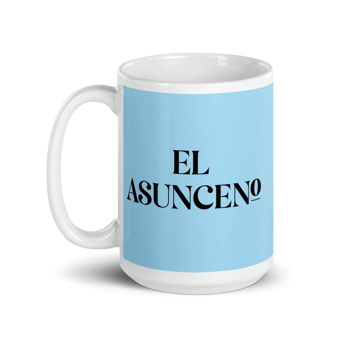 El Asunceno The Asunción Resident Funny Home Office Work Coffee Mug Mexican Spanish Pride Gift White Glossy Cup Sky Blue Card Mug Mexicada