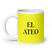 El Ateo The Atheist Funny Home Office Work Coffee Mug Mexican Spanish Pride Gift White Glossy Cup Yellow Card Mug Mexicada