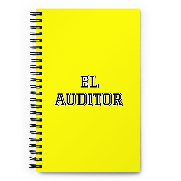 El Auditor The Auditor | Yellow Spiral Notebook, 140 Dotted Sheets | Funny Gift Idea Home Office Work | Mexican Spanish Pride Gift Mexicada