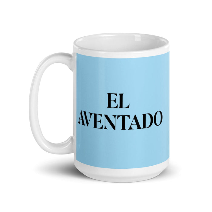 El Aventado The Bold One Funny Home Office Work Coffee Mug Mexican Spanish Pride Gift White Glossy Cup Sky Blue Card Mug Mexicada