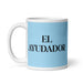 El Ayudador The Helper (Type 2) Funny Home Office Work Coffee Mug Mexican Spanish Pride Gift White Glossy Cup Sky Blue Card Mug Mexicada