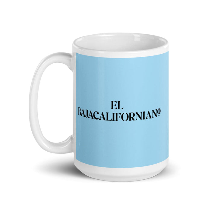 El Bajacaliforniano The Baja Californian Funny Home Office Work Coffee Mug Mexican Spanish Pride Gift White Glossy Cup Sky Blue Card Mug Mexicada