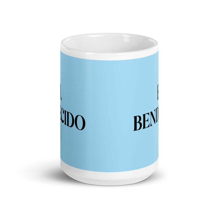 El Bendecido The Blessed One Funny Home Office Work Coffee Mug Mexican Spanish Pride Gift White Glossy Cup Sky Blue Card Mug Mexicada