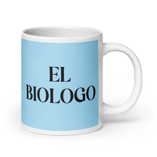 El Biologo The Biologist Funny Home Office Work Coffee Mug Mexican Spanish Pride Gift White Glossy Cup Sky Blue Card Mug Mexicada 20 oz