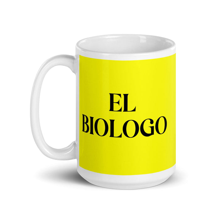 El Biologo The Biologist Funny Home Office Work Coffee Mug Mexican Spanish Pride Gift White Glossy Cup Yellow Card Mug Mexicada