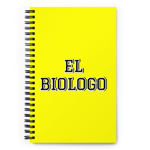 El Biologo The Biologist | Yellow Spiral Notebook, 140 Dotted Sheets | Funny Gift Idea Home Office Work | Mexican Spanish Pride Gift Mexicada