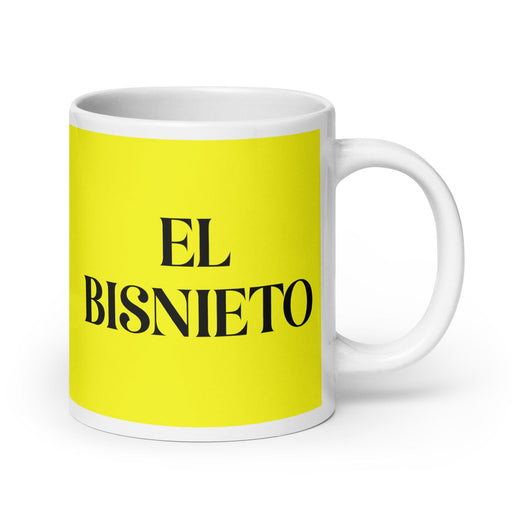 El Bisnieto The Great-Granddaughter / The Great-Grandson Funny Home Office Work Coffee Mug Mexican Spanish Pride Gift White Glossy Cup Yellow Card Mug Mexicada 20 oz