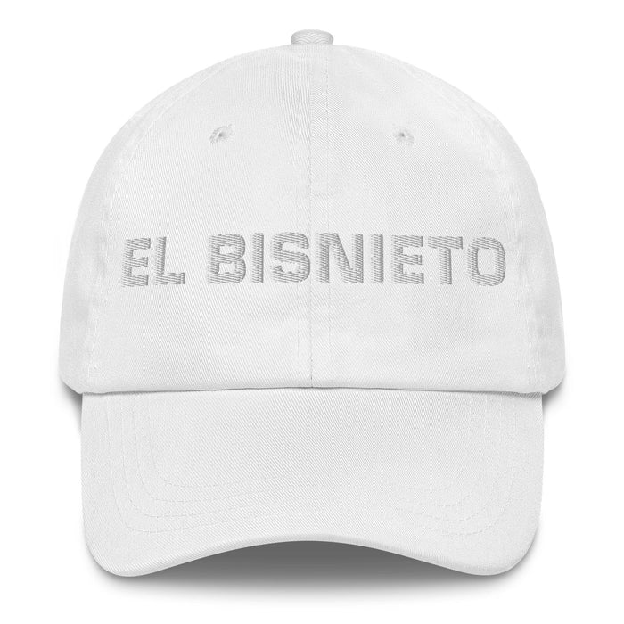 El Bisnieto The Great-Granddaughter / The Great-Grandson Mexican Spanish Pride Gift Regalo Dad Hat Mexicada White