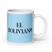 El Boliviano The Bolivian Funny Home Office Work Coffee Mug Mexican Spanish Pride Gift White Glossy Cup Sky Blue Card Mug Mexicada 20 oz