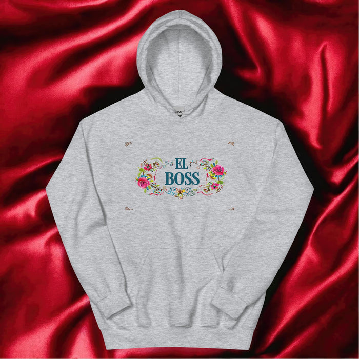 El Boss Exclusive Art Piece Home Office Work Mexican Spanish Pride Gift One-Of-A-Kind Unisex Hoodie | E15 Mexicada Sport Grey / S