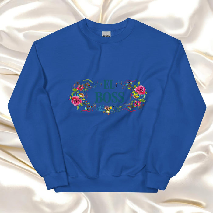 El Boss Exclusive Art Piece Home Office Work Mexican Spanish Pride Gift One-Of-A-Kind Unisex Sweatshirt | E15 Mexicada Royal / S