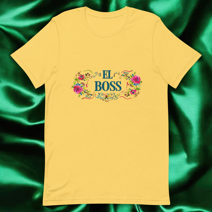 El Boss Exclusive Art Piece Home Office Work Mexican Spanish Pride Gift One-Of-A-Kind Unisex T-Shirt | E15 Mexicada Yellow / S