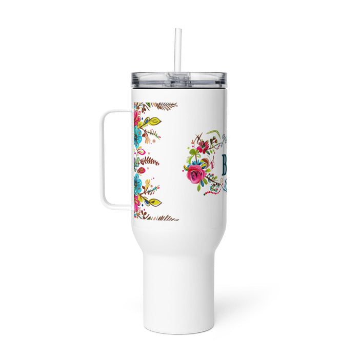 El Boss Exclusive Art Piece Travel Mug With Handle For Water, Iced Tee Or Coffee | Funny Cute Gift Idea Home Office Work | Mexican Spanish Pride | E15 Mexicada