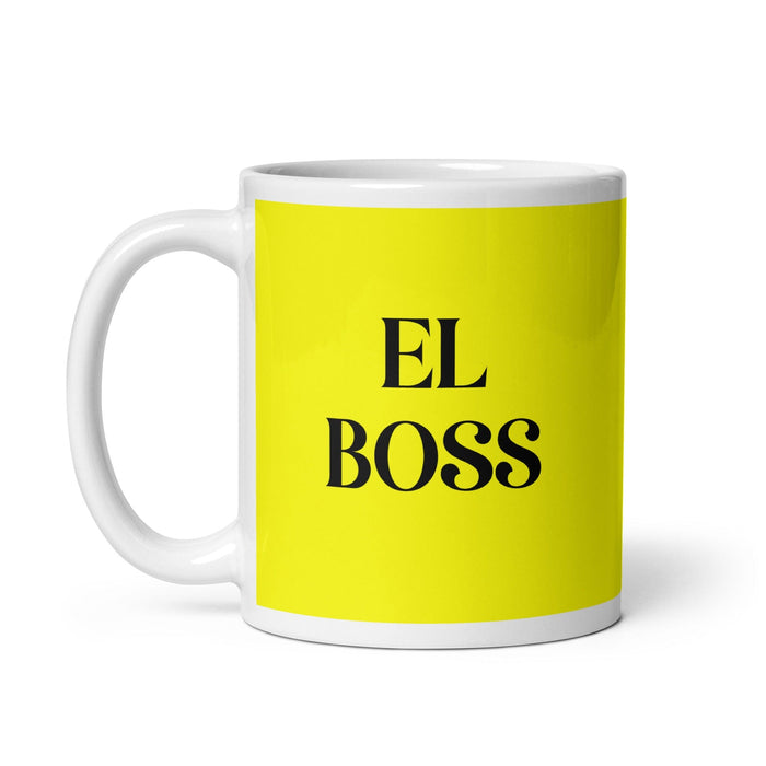 El Boss The Boss Funny Home Office Work Coffee Mug Mexican Spanish Pride Gift White Glossy Cup Yellow Card Mug Mexicada