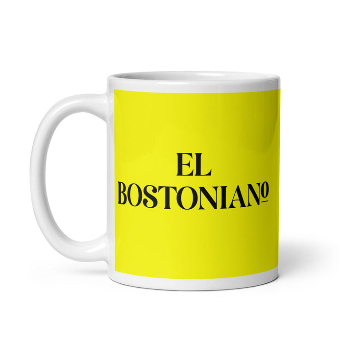 El Bostoniano The Bostonian Funny Home Office Work Coffee Mug Mexican Spanish Pride Gift White Glossy Cup Yellow Card Mug Mexicada