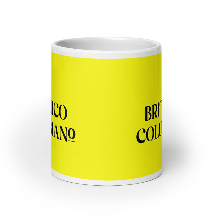 El Británico Columbiano The British Columbian Funny Home Office Work Coffee Mug Mexican Spanish Pride Gift White Glossy Cup Yellow Card Mug Mexicada