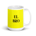 El Bro The Bro Funny Home Office Work Coffee Mug Mexican Spanish Pride Gift White Glossy Cup Yellow Card Mug Mexicada 15 oz