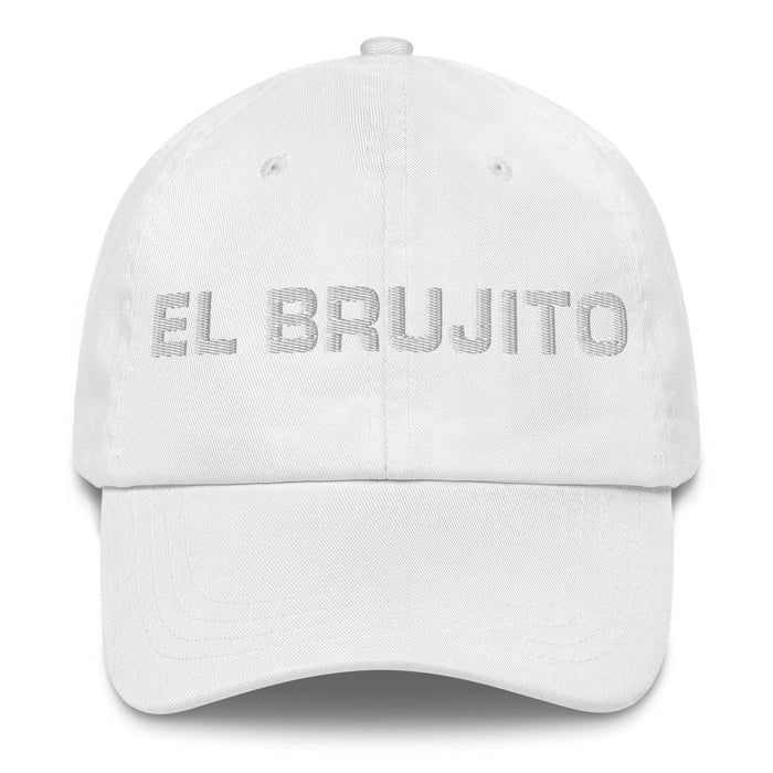 El Brujito The Little Witch/Wizard Mexican Spanish Pride Gift Regalo Dad Hat Mexicada White